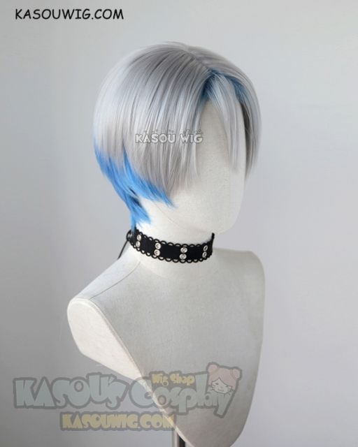Ready Player One Parzival gray to blue ombre short cosplay wig