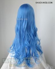 L-3 / KA048 dodger blue long layers loose waves cosplay wig . heat-resistant fiber