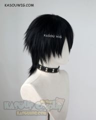 Bungou Stray Dogs Ranpo Edogawa/Angels of Death Zack/Death Note L/JJK Toji Fushiguro layered spiky black cosplay wig