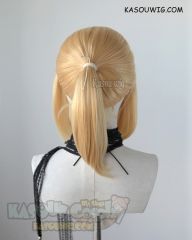S-3 / SP01 Pastel Yellow ponytail base wig with long bangs.