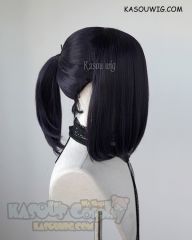 S-3 / SP31 deep purple ponytail base wig with long bangs.