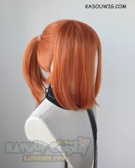 S-3 / SP15 pumpkin orange ponytail base wig with long bangs.
