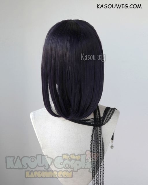 S-3 / SP31 deep purple ponytail base wig with long bangs.