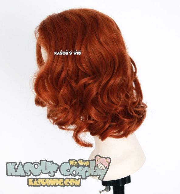 Black Widow Natasha Romanoff  The Avengers side parted wavy auburn brown wig