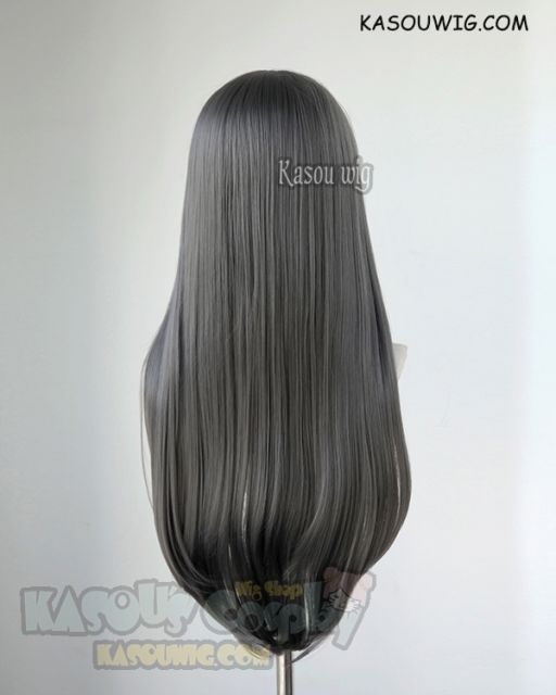 L-2 / KA005 steel gray 75cm long straight wig . Heating Resistant fiber