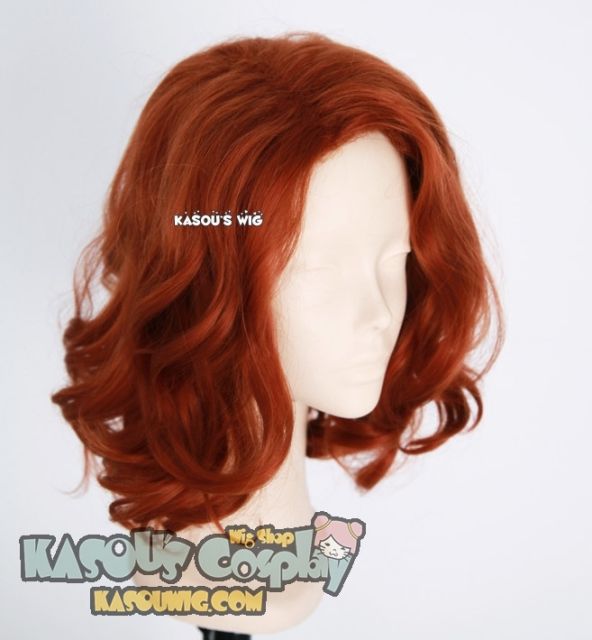 Black Widow Natasha Romanoff  The Avengers side parted wavy auburn brown wig