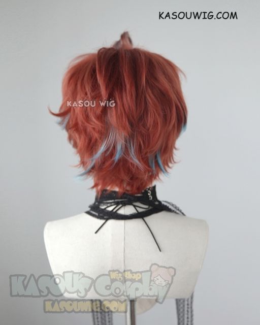 Hypnosis Mic Matenrou Doppo Kannonzaka short curly burnt umber red cosplay wig