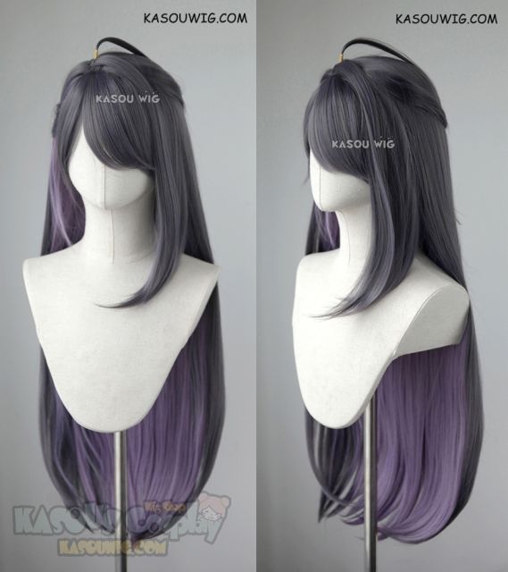 Hypnosis Mic Matenrou Jakurai Jinguji 90cm long straight cosplay wig grayish purple underneath