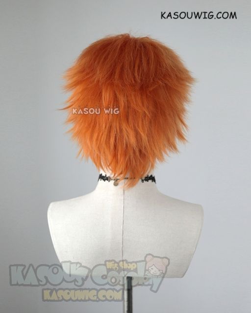 Bleach Ichigo/ Hypnosis Mic MAD TRIGGER CREW Rio Mason Busujima short spiky orange wig