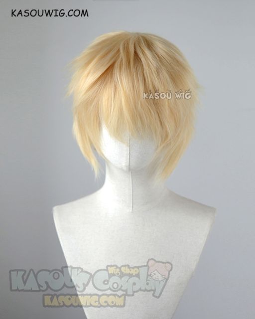 Noragami Yukine / S-1 KA008 >>31cm / 12.2" Short yellow blonde layered wig, easy to style,Hiperlon fiber
