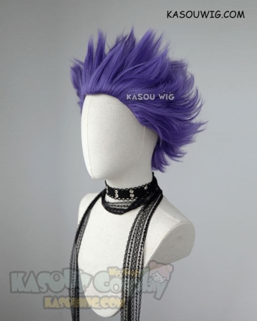 My hero academia Shinsou Hitoshi purple all back spiky cosplay wig