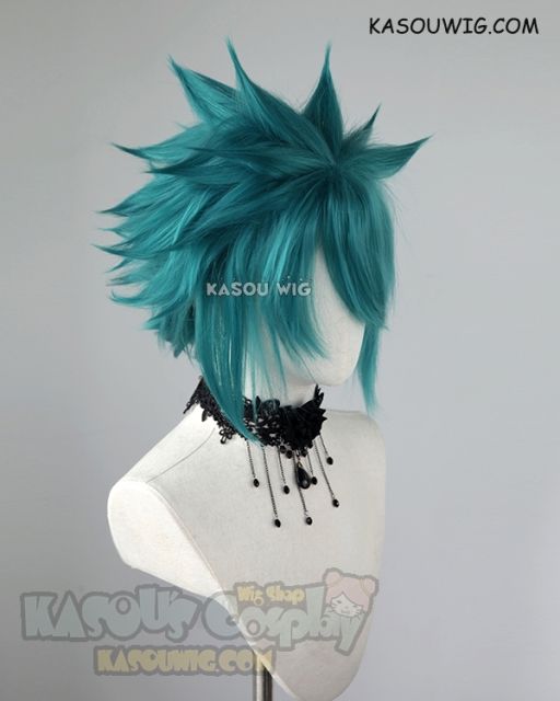 S-5  KA063 31cm / 12.2" short pine green spiky layered cosplay wig