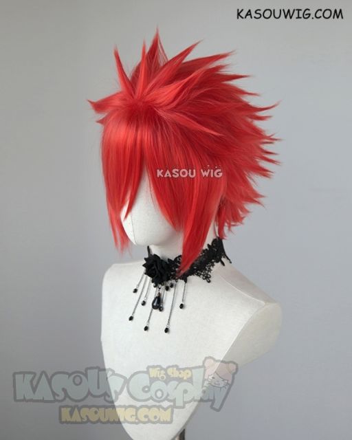S-5  KA040 31cm / 12.2" short  vermillion red spiky layered cosplay wig