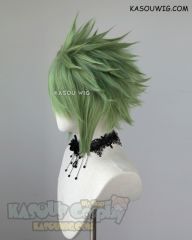 S-5 KA061 31cm / 12.2" short moss green spiky layered cosplay wig