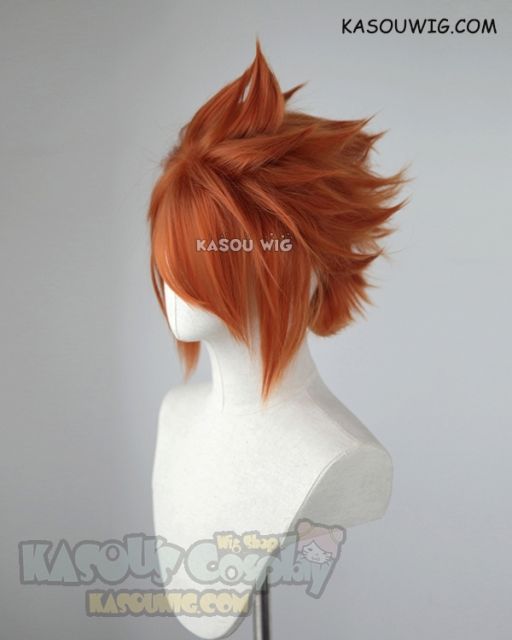 S-5 KA021 31cm / 12.2" short burnt orange spiky layered cosplay wig