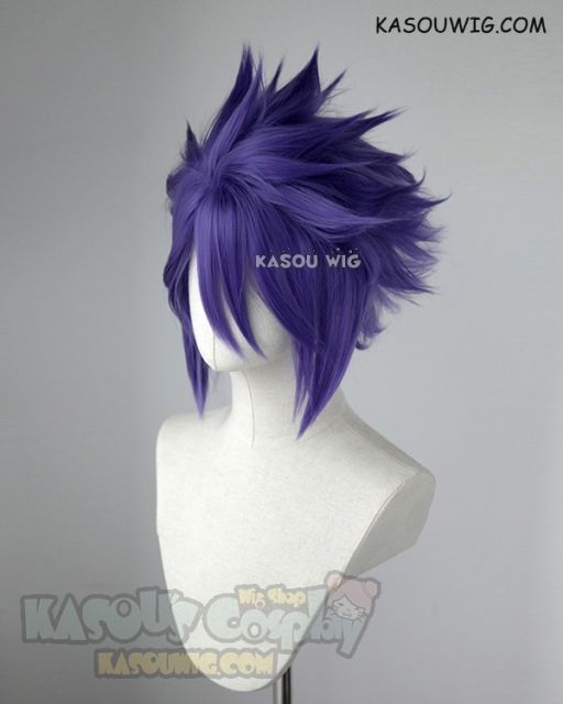 S-5 KA057 31cm / 12.2" short cool purple spiky layered cosplay wig