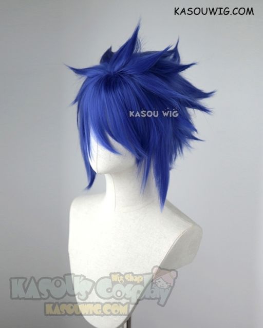 S-5 KA050 31cm / 12.2" short royal blue spiky layered cosplay wig