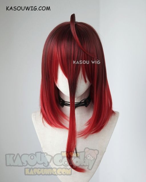 2 colors Houseki no Kuni Cinnabar red medium bob cosplay wig
