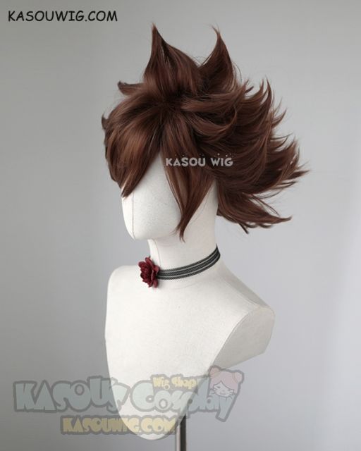 Kingdom Hearts III Sora short coffee brown spiky cosplay wig