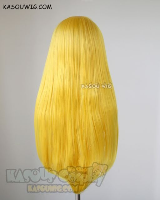 L-2 / SP35 bright yellow 75cm long straight wig . Heating Resistant fiber