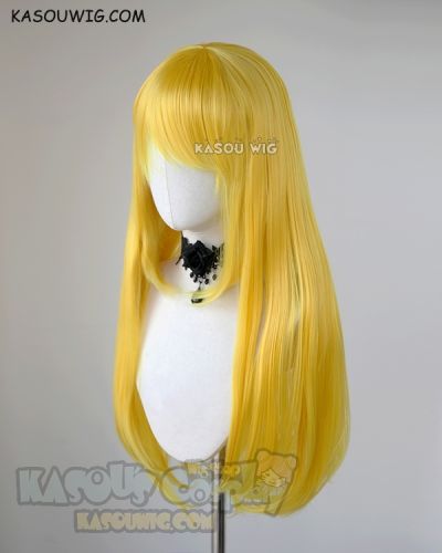 L-2 / SP35 bright yellow 75cm long straight wig . Heating Resistant fiber