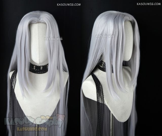 Final Fantasy 7 FF7 VII Sephiroth 110cm long silver straight wig