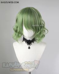 S-4 / KA061 moss green loose beach waves lolita . harajuku wig with bangs .35cm .