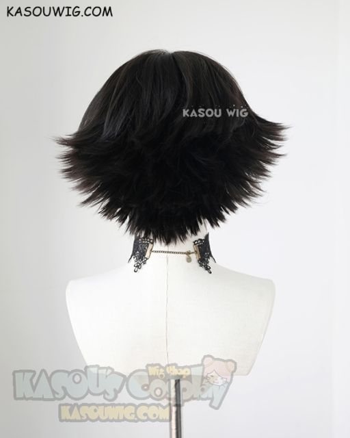 Devil May Cry 5  Lady / Hunter × Hunter Shizuku short natural black flippy wig