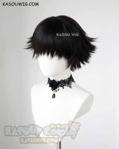 Devil May Cry 5 Lady / Hunter × Hunter Shizuku short natural black flippy wig