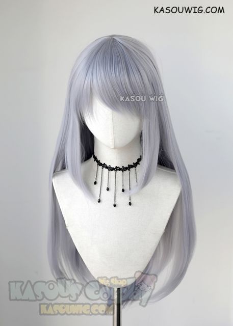 L-2 / SP26 silver Lavender 75cm long straight wig . Tangle Resistant fiber