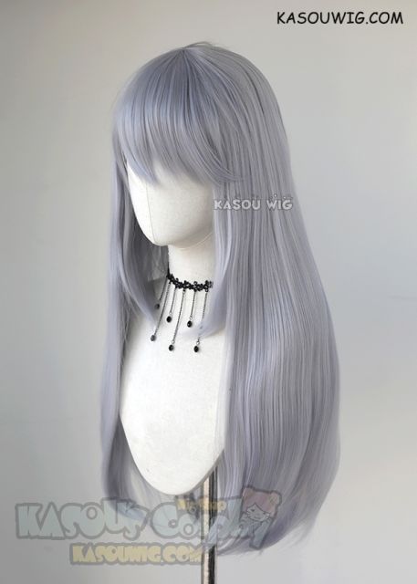 L-2 / SP26 silver Lavender 75cm long straight wig . Tangle Resistant fiber
