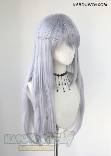 L-2 / SP26 silver Lavender 75cm long straight wig . Tangle Resistant fiber