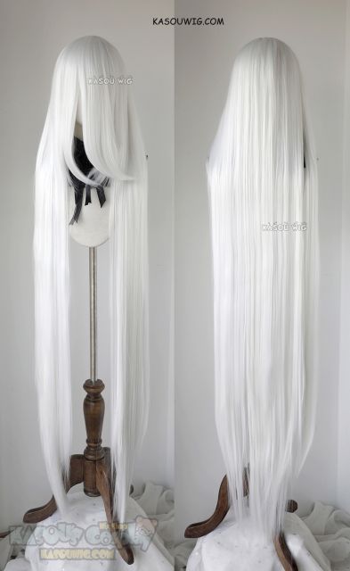 150cm / 59" long straight versatile snow white cosplay wig KA001