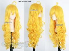 yellow Yang Xiao Long 85cm long yellow curly cosplay wig with ahoge SP35
