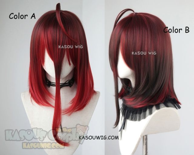 2 colors Houseki no Kuni Cinnabar red medium bob cosplay wig