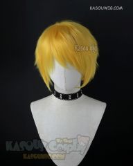 S-1 / SP35 >>31cm / 12.2" short bright yellow layered wig, easy to style,Hiperlon fiber