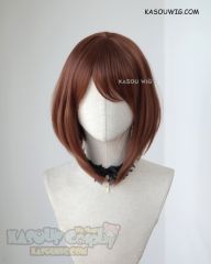 Uraraka Ochako shoulder length brown bob wig KA026