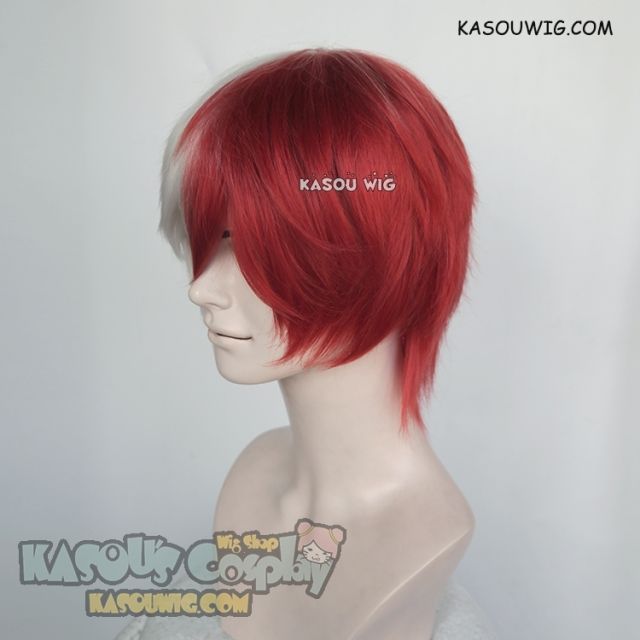My Hero Academia Shouto Todoroki white red split short wig