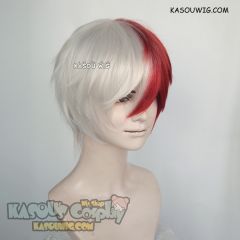 Shouto white red split short wig