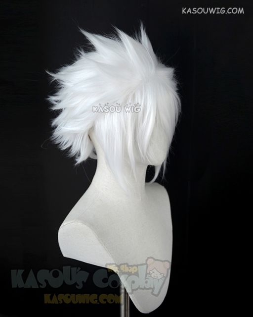 S-5 KA001 31cm / 12.2" short snow white spiky layered cosplay wig