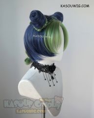 JOJO JoJo's Bizarre Adventure Jolyne Kujoh blue green cosplay wig with buns