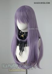 L-2 / SP33 grayish purple long 75cm long straight wig . Heating Resistant fiber
