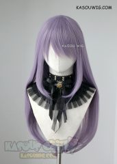 L-2 / SP33 grayish purple long 75cm long straight wig . Heating Resistant fiber