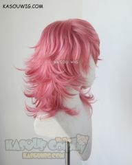 Kingdom Hearts Marluxia medium flippy layered rose pink cosplay wig. KA036