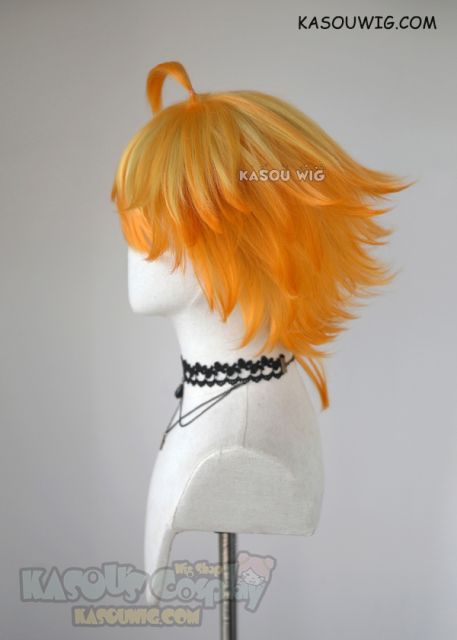 The Promised Neverland Emma short flippy yellow orange ombre cosplay wig