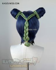 JOJO JoJo's Bizarre Adventure Jolyne Kujoh blue green cosplay wig with buns