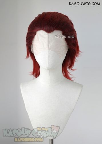 Lace Front>> Kingdom Hearts Axel slicked back brown-red ombre cosplay wig