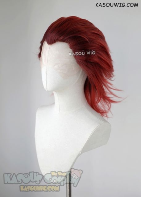 Lace Front>> Kingdom Hearts Axel slicked back brown-red ombre cosplay wig
