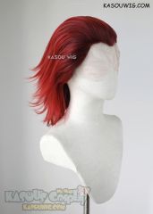 Lace Front>> Kingdom Hearts Axel slicked back brown-red ombre cosplay wig