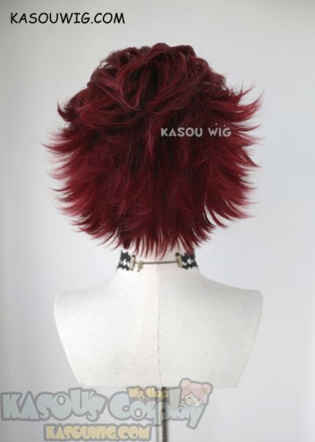 Kimetsu no Yaiba Demon Slayer Tanjiro Kamado short slicked-back layered wig dyed brown roots